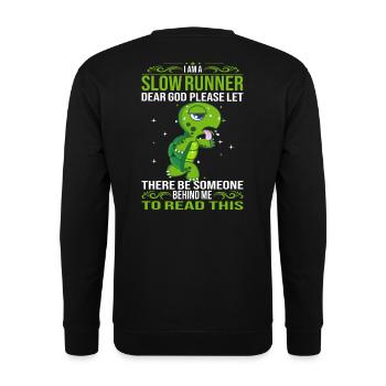 Turtle I'm a Slow Runner Marathon - Unisex Sweatshirt - black - Back - Alina (178cm)