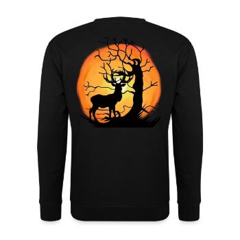 Faune Habitants de la forêt Forêt Animal Cerf Nature Soleil - Sweat-shirt Unisexe - noir - Dos - Alina (178cm)