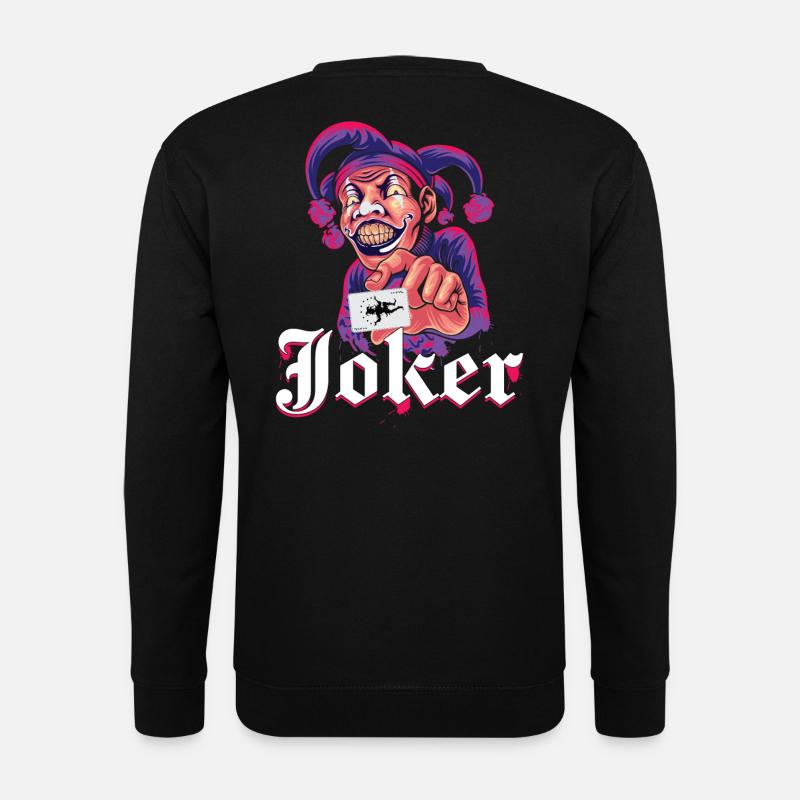 Joker Karte Lila - Unisex Pullover - Schwarz