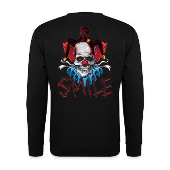 Lachender Clown - Unisex Pullover - Schwarz - Hinten - Alina (178cm)