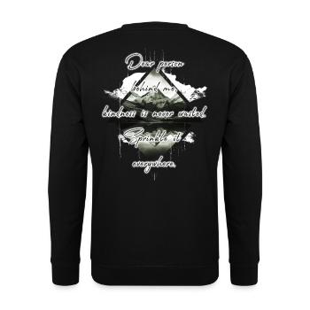 Saying for the person behind you Kindness - Unisex Sweatshirt - black - Back - Alina (178cm)