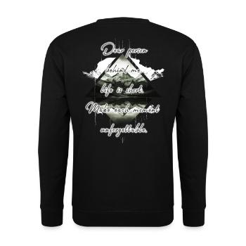Spruch für die Person Hinter Dir Schöner Moment - Unisex Pullover - Schwarz - Hinten - Alina (178cm)