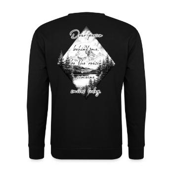 Spruch für die Person Hinter Dir Bring Ein Lächeln - Unisex Pullover - Schwarz - Hinten - Alina (178cm)