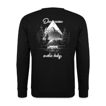 Saying for the person behind you Bring a smile - Unisex Sweatshirt - black - Back - Alina (178cm)