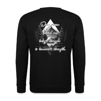 Spruch für die Person Hinter Dir Stärke Spruch - Unisex Pullover - Schwarz - Hinten - Alina (178cm)