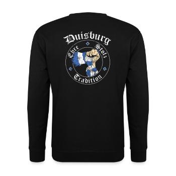 Duisburg Ehre Stolz Tradition No II - Unisex Pullover - Schwarz - Hinten - Alina (178cm)