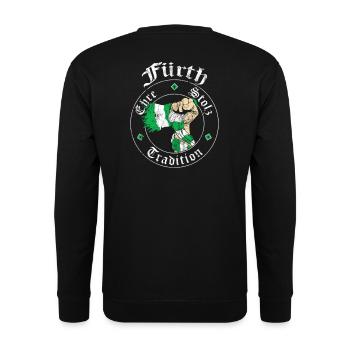 Fürth Ehre Stolz Tradition No II - Unisex Pullover - Schwarz - Hinten - Michal (187cm)