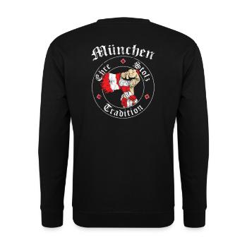 München Ehre Stolz Tradition No II - Unisex Pullover - Schwarz - Hinten - Michal (187cm)