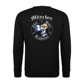 München I Ehre Stolz Tradition No II - Unisex Pullover - Schwarz - Hinten - Michal (187cm)