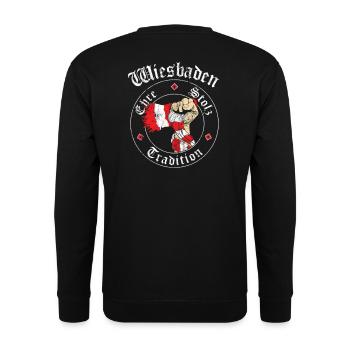 Wiesbaden Ehre Stolz Tradition No II - Unisex Pullover - Schwarz - Hinten - Michal (187cm)