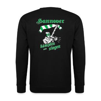 Hannover kämpfen und siegen No II - Unisex Pullover - Schwarz - Hinten - Michal (187cm)