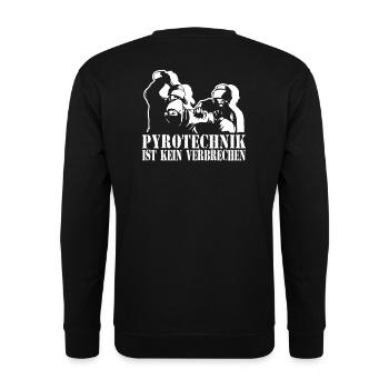 5 Pyrotechnik ist kein Verbrechen – Ultra Style - Unisex Pullover - Schwarz - Hinten - Alina (178cm)