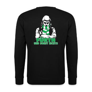 Fürth und sonst nichts - Unisex Pullover - Schwarz - Hinten - Michal (187cm)