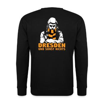 Dresden und sonst nichts - Unisex Pullover - Schwarz - Hinten - Michal (187cm)