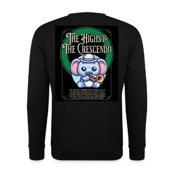 Trompeten Elefant - Unisex Pullover - Schwarz - Hinten - Alina (178cm)
