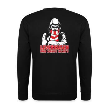 Leverkusen und sonst nichts - Unisex Pullover - Schwarz - Hinten - Alina (178cm)