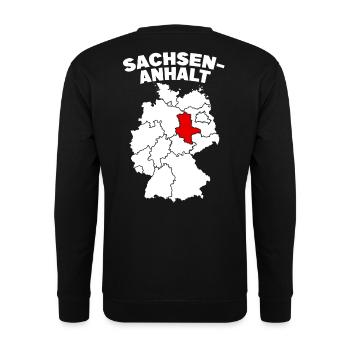Bundesland Sachsen-Anhalt - Unisex Pullover - Schwarz - Hinten - Alina (178cm)