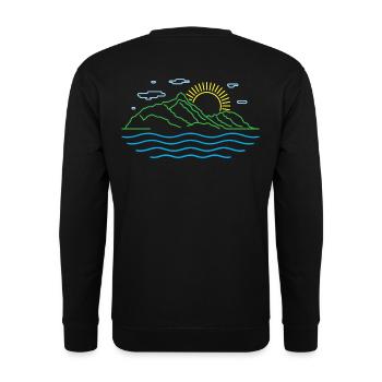 Mountains Sun Water Mountaineers Hikers - Unisex Sweatshirt - black - Back - Alina (178cm)