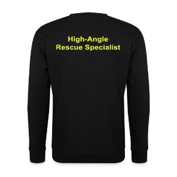 High Angle Rescue Specialist - Unisex Pullover - Schwarz - Hinten - Alina (178cm)