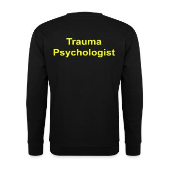 Trauma Psychologist - Unisex Pullover - Schwarz - Hinten - Alina (178cm)
