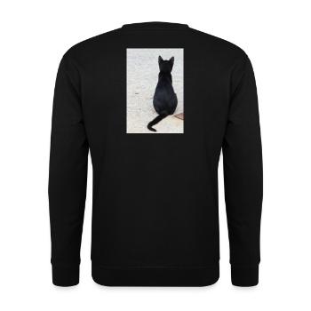 Katze Kätzchen Katzenshirt Geschenk - Unisex Pullover - Schwarz - Hinten - Alina (178cm)