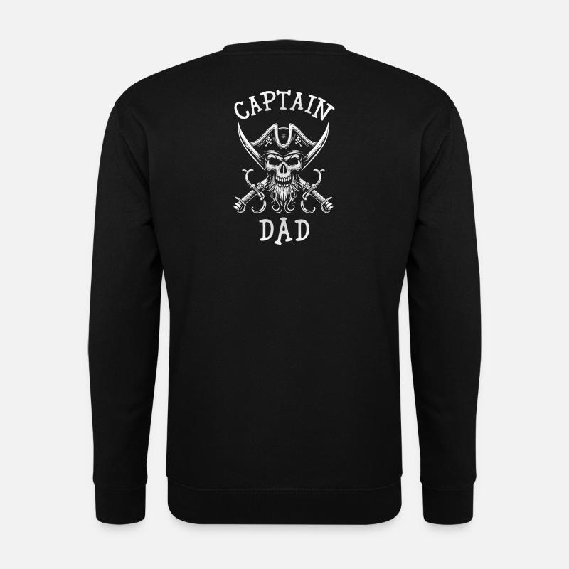 Piratenschädel-Säbel, Captain Dad - Unisex Pullover - Schwarz