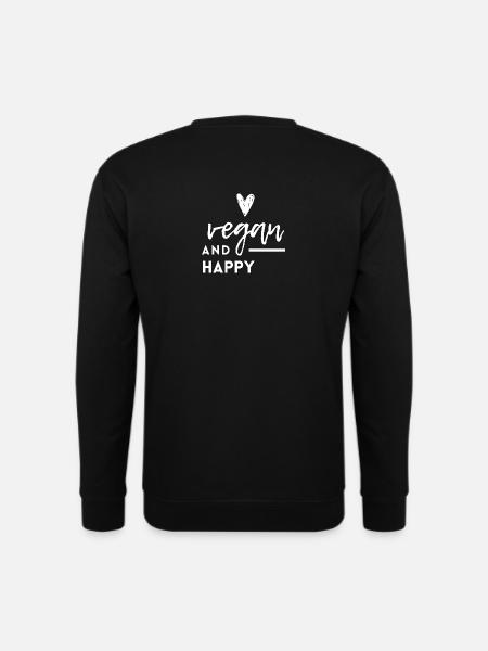 Vegan and Happy - Unisex Pullover - Schwarz