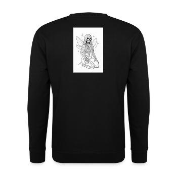 Magic Skeleton with Wings - Unisex Sweatshirt - black - Back - Alina (178cm)