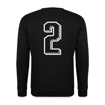 2 Jahre Trikot Nummer 2 - Zahl ZWEI Rückennummer - Unisex Pullover - Schwarz - Hinten - Michal (187cm)