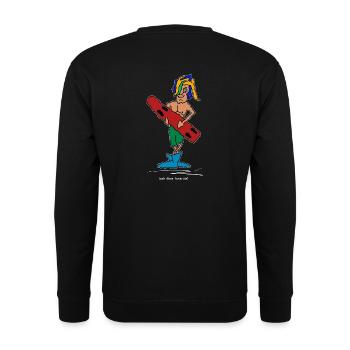 bob_likes boardin´ - streetwear, casual style - Unisex Pullover - Schwarz - Hinten - Michal (187cm)