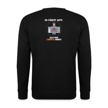 Du fährst Auto ich fahr Carotis Angios MTRA Techno - Unisex Pullover - Schwarz - Hinten - Alina (178cm)