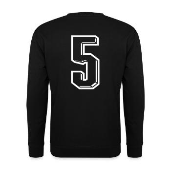 5 Jahre Trikot Nummer 5 - Zahl FÜNF Rückennummer - Unisex Pullover - Schwarz - Hinten - Alina (178cm)