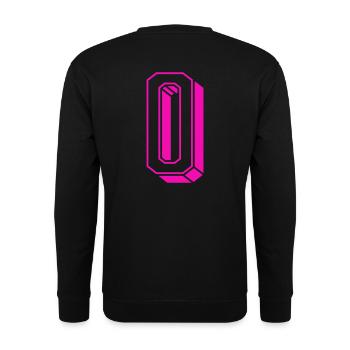 Zahl Null - Nummer 0 pink Mädchen Trikotnummer - Unisex Pullover - Schwarz - Hinten - Alina (178cm)