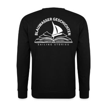 Blauwassergeschichten Logo - Unisex Pullover - Schwarz - Hinten - Alina (178cm)