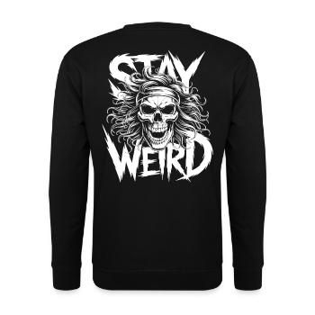 Stay Weird Vibes - Unisex Pullover - Schwarz - Hinten - Michal (187cm)