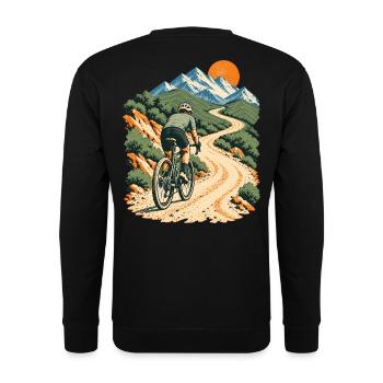 Gravel Abenteuer - Unisex Pullover - Schwarz - Hinten - Michal (187cm)