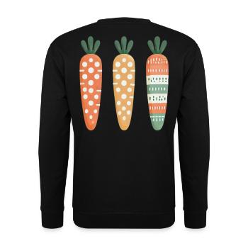 Cute Carrot Pattern Easter Joy - Unisex Sweatshirt - black - Back - Alina (178cm)