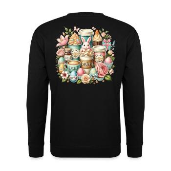 Amateurs de café de Pâques Café de lapin de Pâques - Sweat-shirt Unisexe - noir - Dos - Alina (178cm)