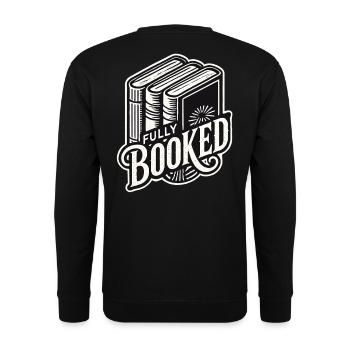Retro Buch Design für Bibliophile und Leseratte - Unisex Pullover - Schwarz - Hinten - Alina (178cm)