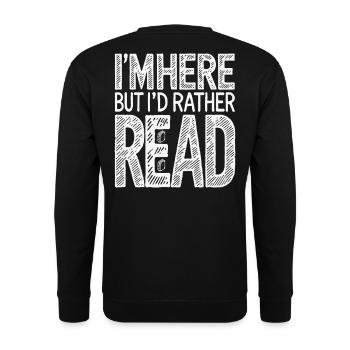 Retro Book Design Saying for Book Fan and Bookworm - Unisex Sweatshirt - black - Back - Alina (178cm)