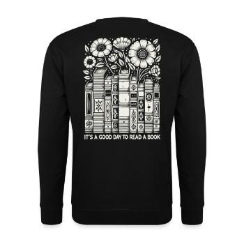 Bücherwurm Leseratte Buchliebhaber Lustiger Buch - Unisex Pullover - Schwarz - Hinten - Alina (178cm)
