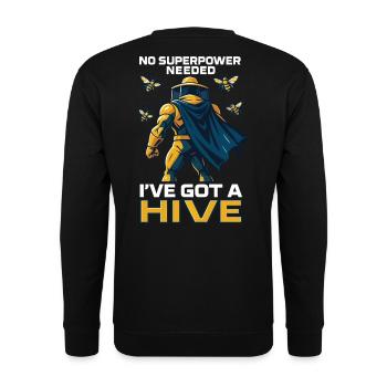 Pas besoin de superpouvoir J’ai une ruche d’abeilles apiculteurs - Sweat-shirt Unisexe - noir - Dos - Michal (187cm)