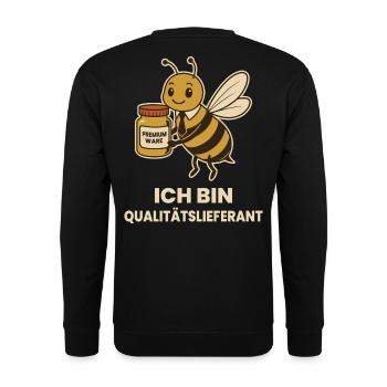 Bienen Imker Ich Bin Qualitätslieferant - Unisex Pullover - Schwarz - Hinten - Michal (187cm)