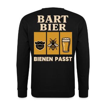 Bienen Imker Bart Bier Bienen Passt Spruch - Unisex Pullover - Schwarz - Hinten - Alina (178cm)
