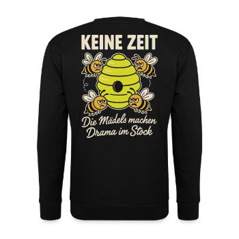 Abeilles, apiculteurs, pas le temps, les filles font du théâtre - Sweat-shirt Unisexe - noir - Dos - Michal (187cm)