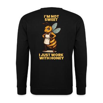 Les apiculteurs ne travaillent pas en douceur uniquement avec du miel - Sweat-shirt Unisexe - noir - Dos - Alina (178cm)