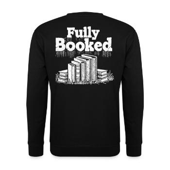 Retro Buch Design für Leseratte und Buchclub - Unisex Pullover - Schwarz - Hinten - Alina (178cm)
