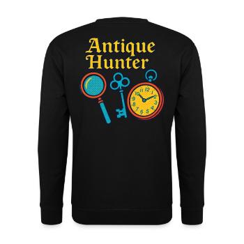 Chasseur antique Brocante Marché Rétro de collection - Sweat-shirt Unisexe - noir - Dos - Alina (178cm)