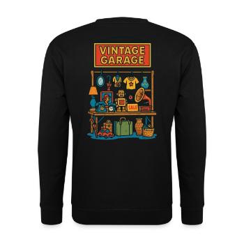 Antiques Vintage Garage Design - Unisex Sweatshirt - black - Back - Alina (178cm)