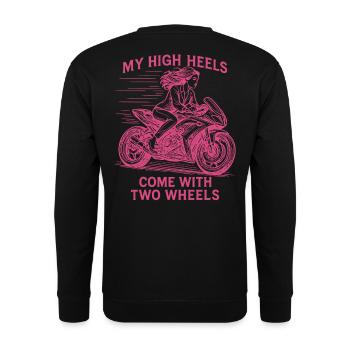 Mes talons hauts sont équipés de deux roues - Sweat-shirt Unisexe - noir - Dos - Michal (187cm)
